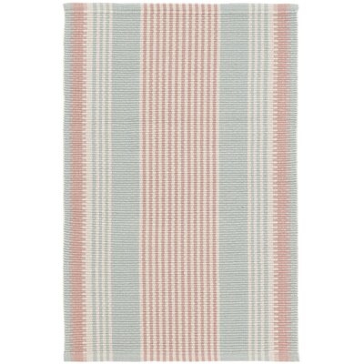 Island Stripe Handwoven Flatweave Cotton Blue/Pink Area Rug - Image 0