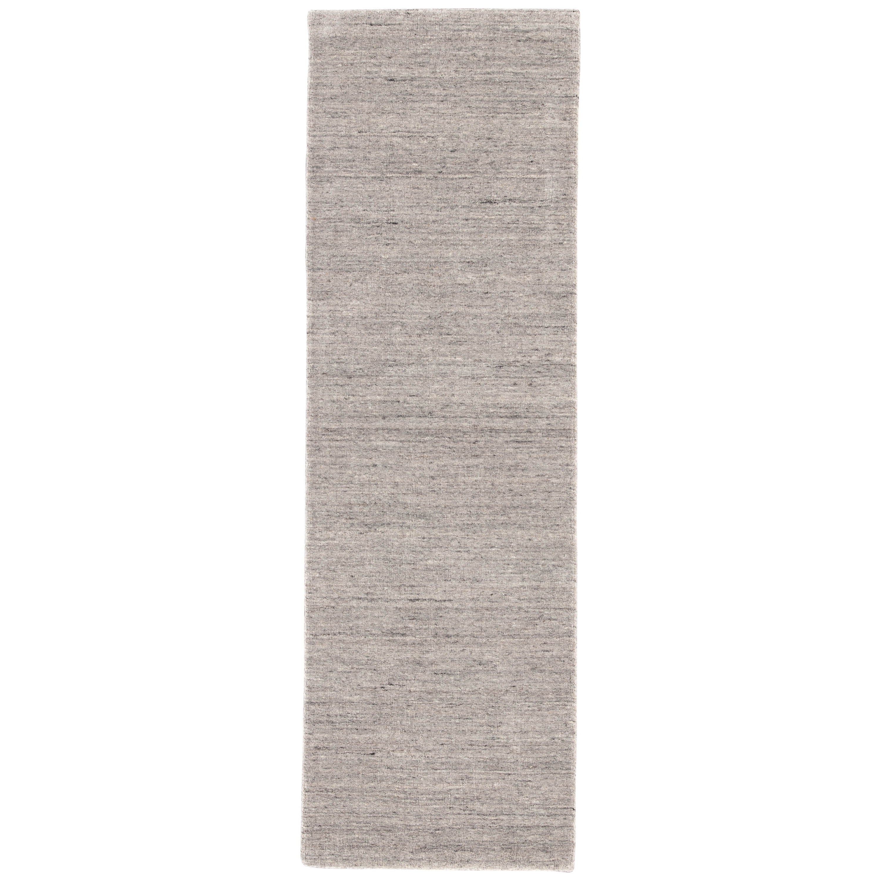 Elements Handmade Solid Gray/ Taupe Runner Rug (2'6" X 8') - Image 0