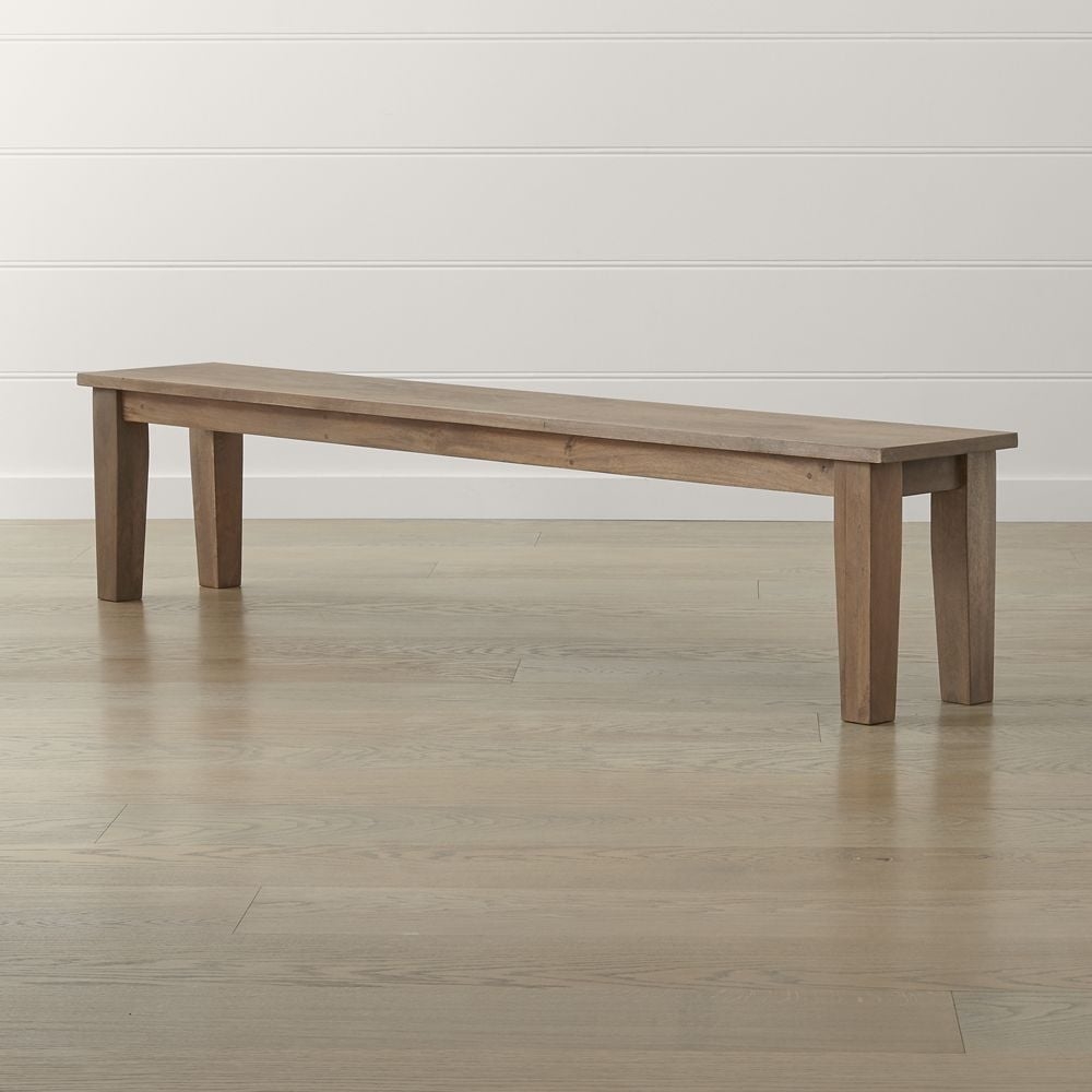 Basque 84" Light Brown Solid Wood Dining Bench - Image 0