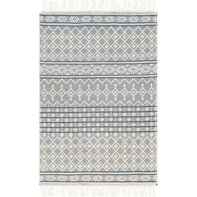 Mayra Global-Inspired Handwoven Flatweave Wool/Cotton Pale Blue/Ivory Area Rug - Image 0