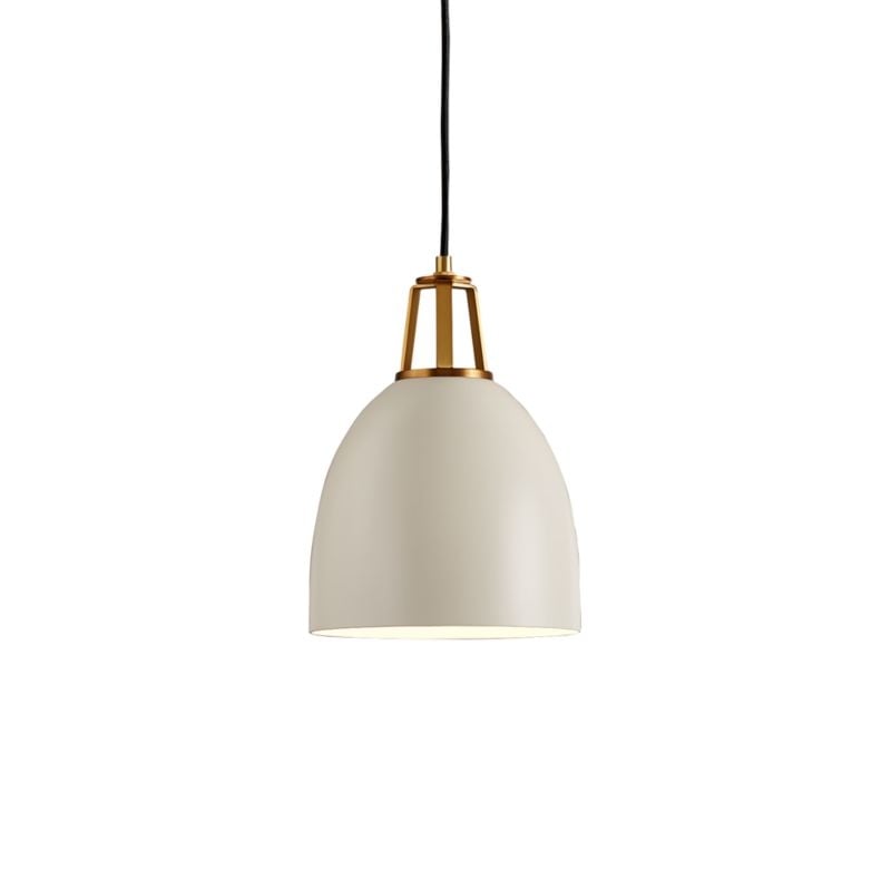 Maddox White Dome Small Pendant Light with Brass Socket - Image 7