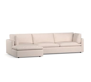 Bolinas Upholstered Left Arm Loveseat with Chaise Sectional, Down Blend Wrapped Cushions, Performance Twill Metal Gray - Image 4
