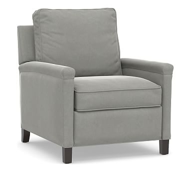 Tyler Square Arm Upholstered Recliner without Nailheads, Down Blend Wrapped Cushions, Performance Everydaysuede(TM) Metal Gray - Image 0