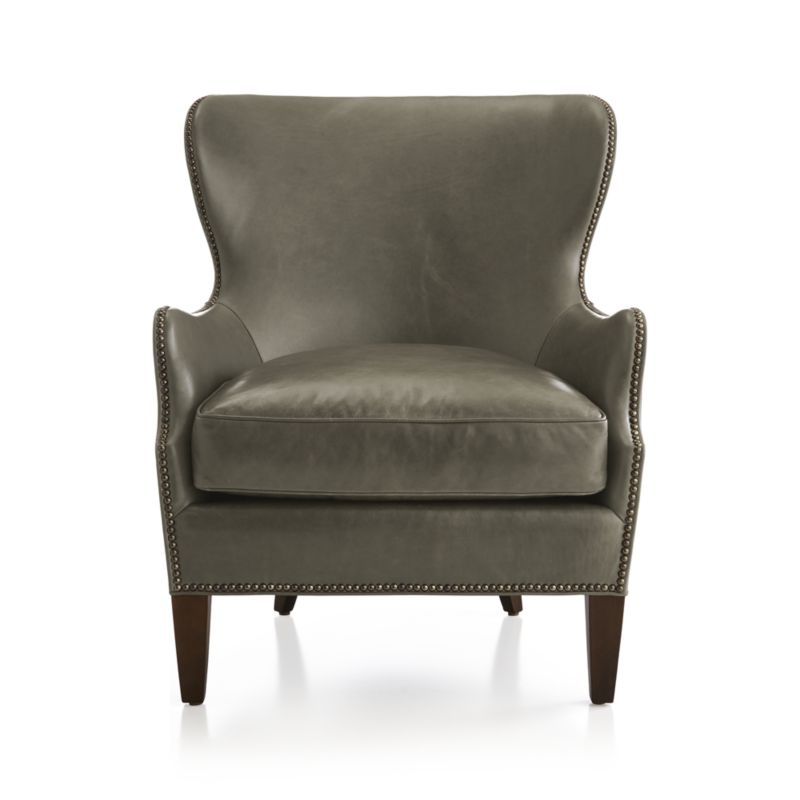Brielle Nailhead Leather Wingback Chair - Image 2