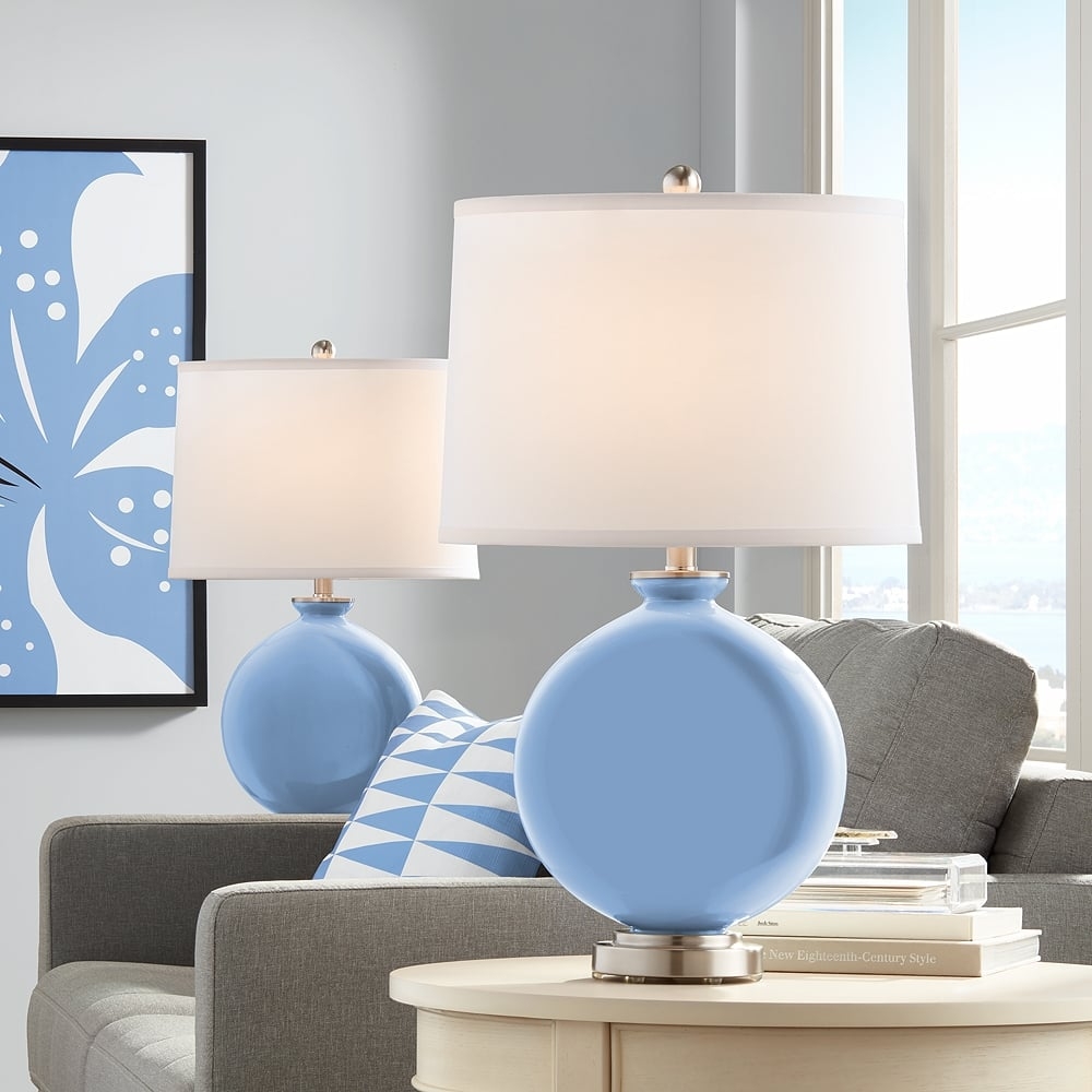 Color Plus Carrie 26 1/2" Placid Blue Table Lamps Set of 2 - Image 0