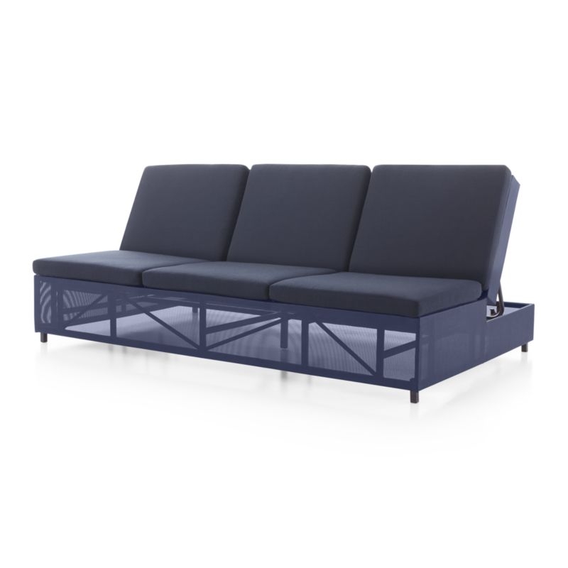 Dune Navy Double Outdoor Chaise Sofa Lounge with Sunbrella Â® Cushions - Image 5