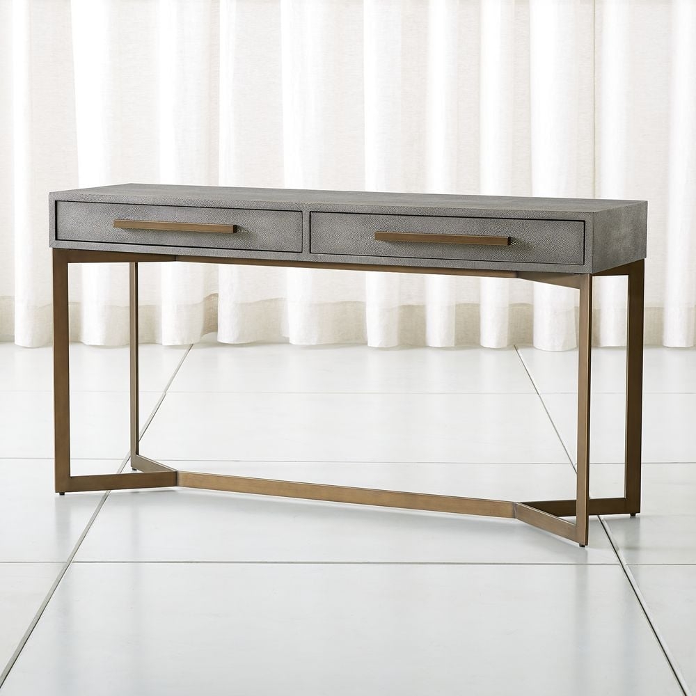 Faux Shagreen Console Table - Image 0