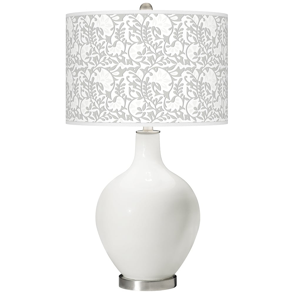 Color Plus Ovo 28 1/2" Gardenia Shade Winter White Table Lamp - Image 0