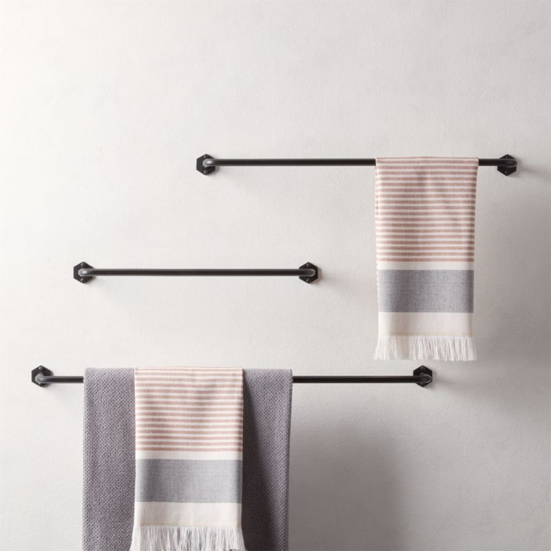 Hex Matte Black Towel Bar 24" - Image 1