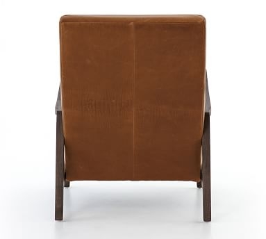 Walker Leather Armchair, Polyester Wrapped Cushions, Burnished Saddle - Image 3
