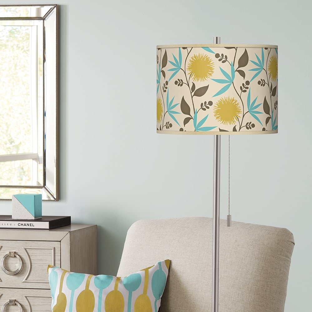 Thomas Paul Dahlia Brushed Nickel Pull Chain Floor Lamp - Image 0