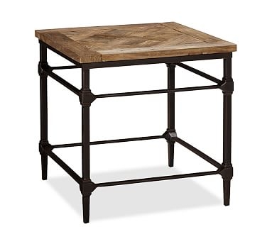 Parquet Reclaimed Wood & Metal End Table - Image 0