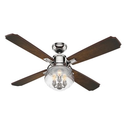 54" Sophia 4 Blade Ceiling Fan with Handheld Remote, Light Kit Included - Image 0