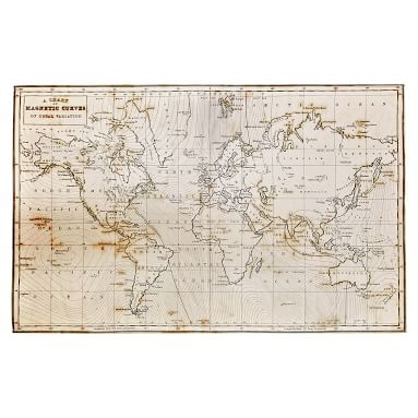 Vintage Atlas Tapestry, 70"x44.5", Sepia - Image 4