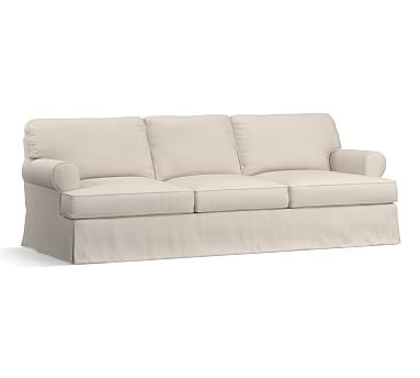 Townsend Roll Arm Slipcovered Grand Sofa 101.5&amp;quot,, Polyester Wrapped Cushions, Performance Twill Stone - Image 0