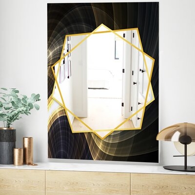 Fractal Light Art Modern and Contemporary Frameless Wall Mirror - Image 0