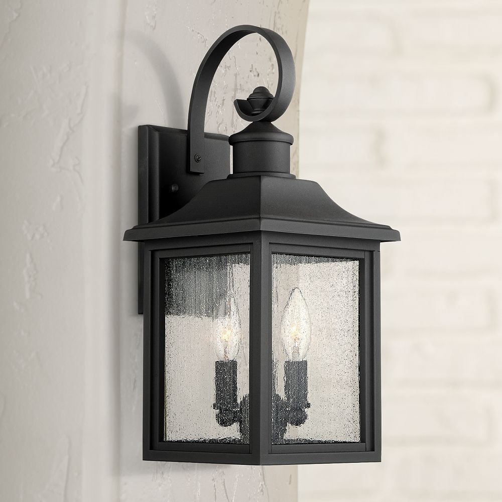 John Timberland Moray Bay 17 3/4" Black 3-Light Outdoor Wall Light - Image 0
