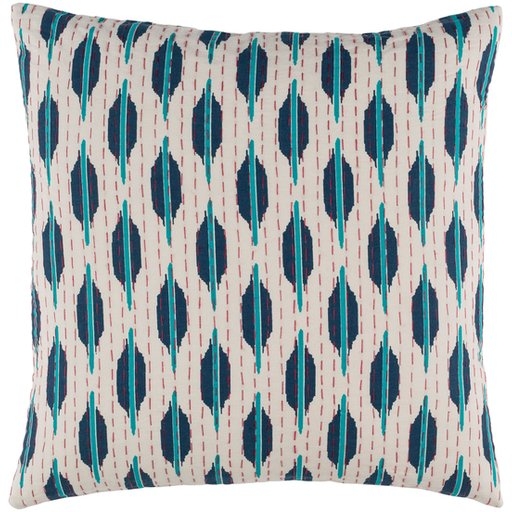 Kantha Throw Pillow, 22" x 22", with down insert - Image 1