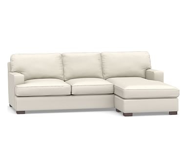 Townsend Square Arm Upholstered Sofa with Reversible Storage Chaise, Polyester Wrapped Cushions, Washed Canvas Ivory - Image 2