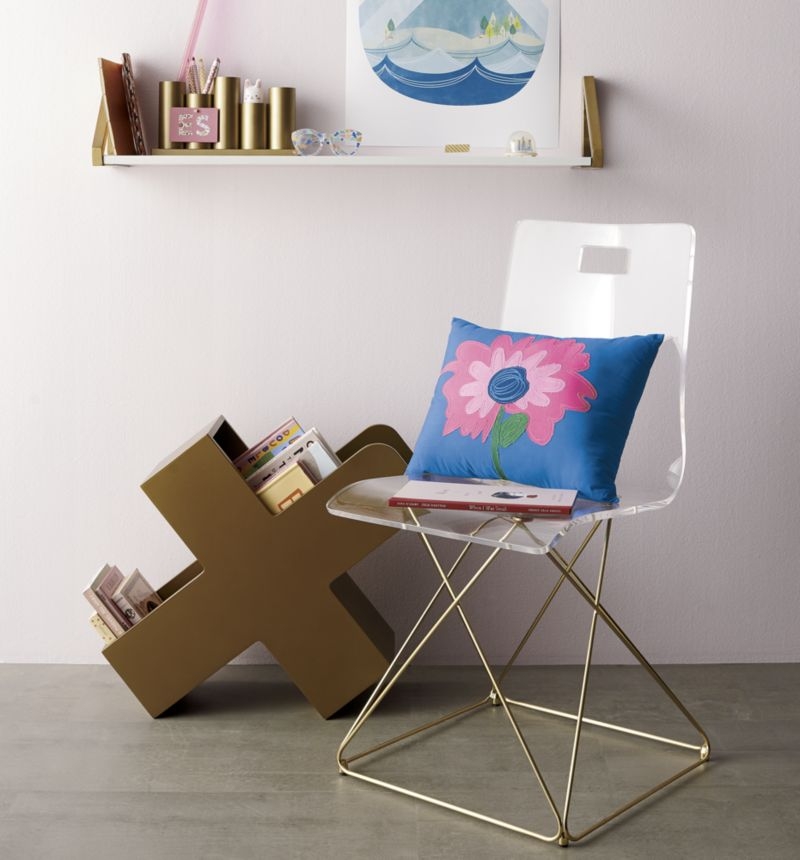 Now You See It Acrylic Kids Desk Chair with Gold Base - Image 4