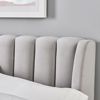 Avalon Platform Upholstered Bed, Full, Lustre Velvet Dusty Blush - Image 1