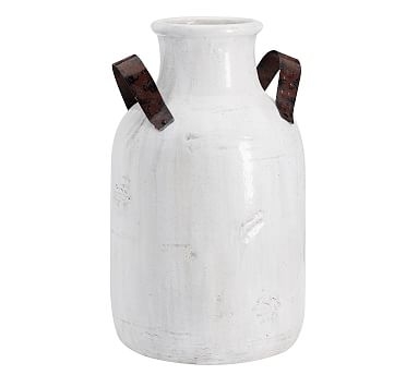 Marlowe Ceramic Urn, White - Large - Image 0