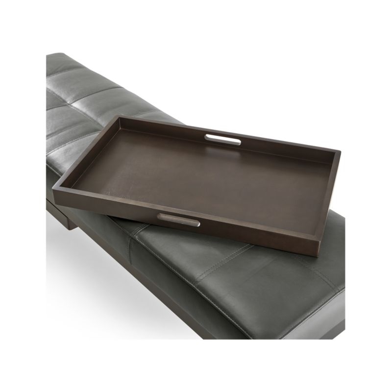 Nash Leather Large Tufted Bench with Tray - Image 6