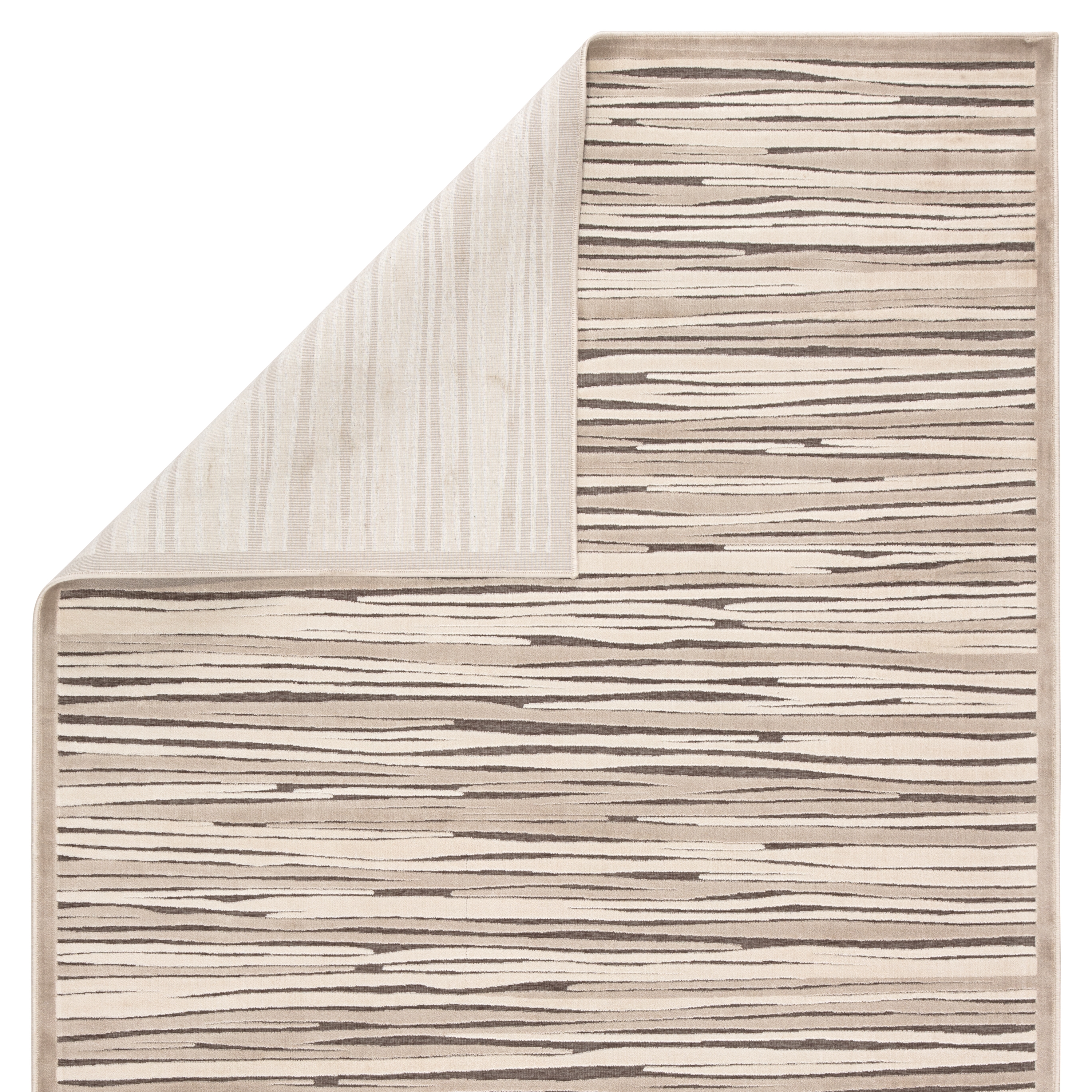 Linea Stripe Beige/ Brown Area Rug (7'6"X9'6") - Image 2