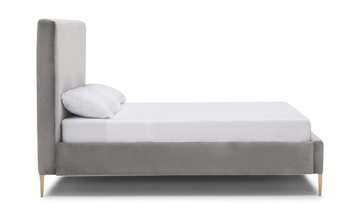 Gray Oliff Mid Century Modern Bed - Taylor Felt Grey - Queen - Image 1
