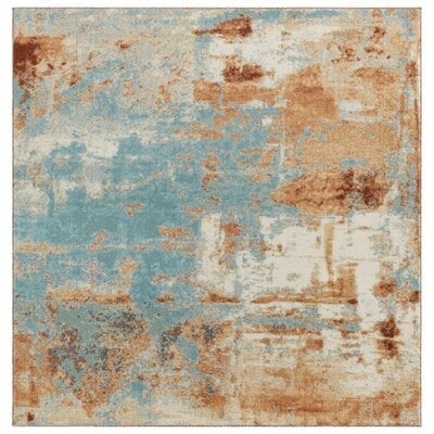 Luxe Weavers Kingsbury Collection Abstract Aqua Turquoise Modern  Area Rug - Image 0