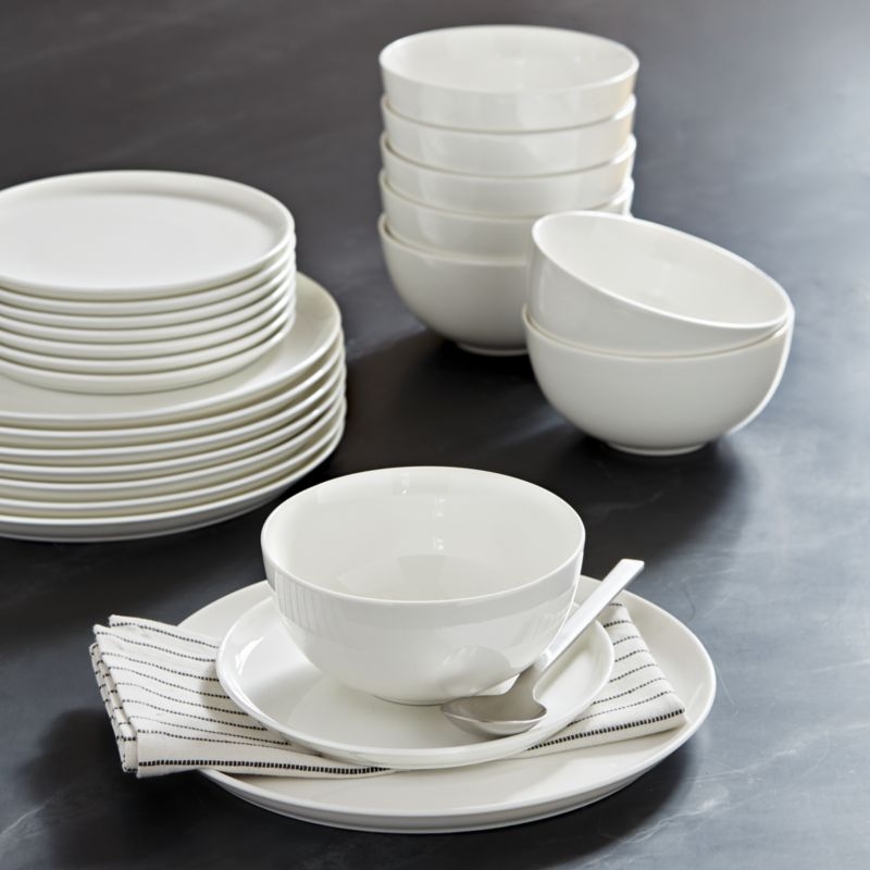Contact 4-Piece White Dinnerware Set with Soup Bowl - Image 3