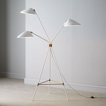 Curvilinear Mid-Century Floor Lamp - White - Image 0