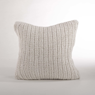 Darcy Knitted Cotton Square Pillow Cover & Insert, 20" x 20" - Image 0