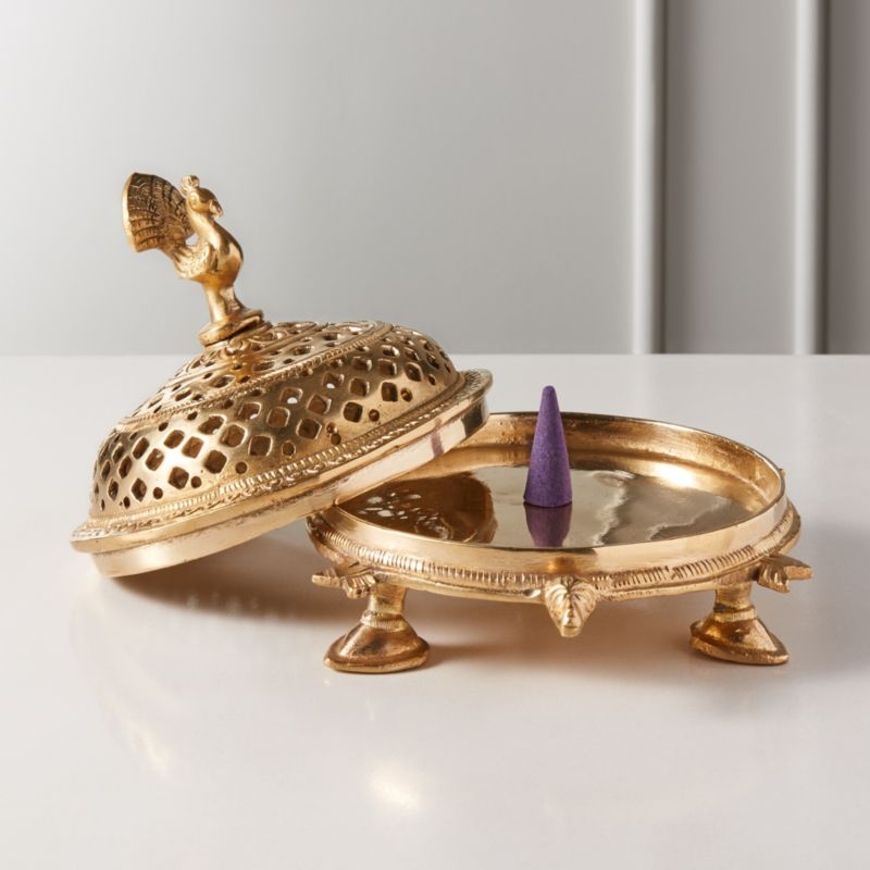 Pavo Incense Holder, Brass - Image 3