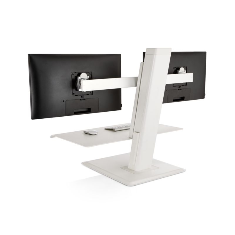 Humanscale ® White Dual Monitor Quickstand Eco Standing Desk Converter - Image 1