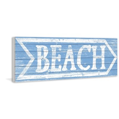 'Beach This Way' Textual Art on Wood - Image 0