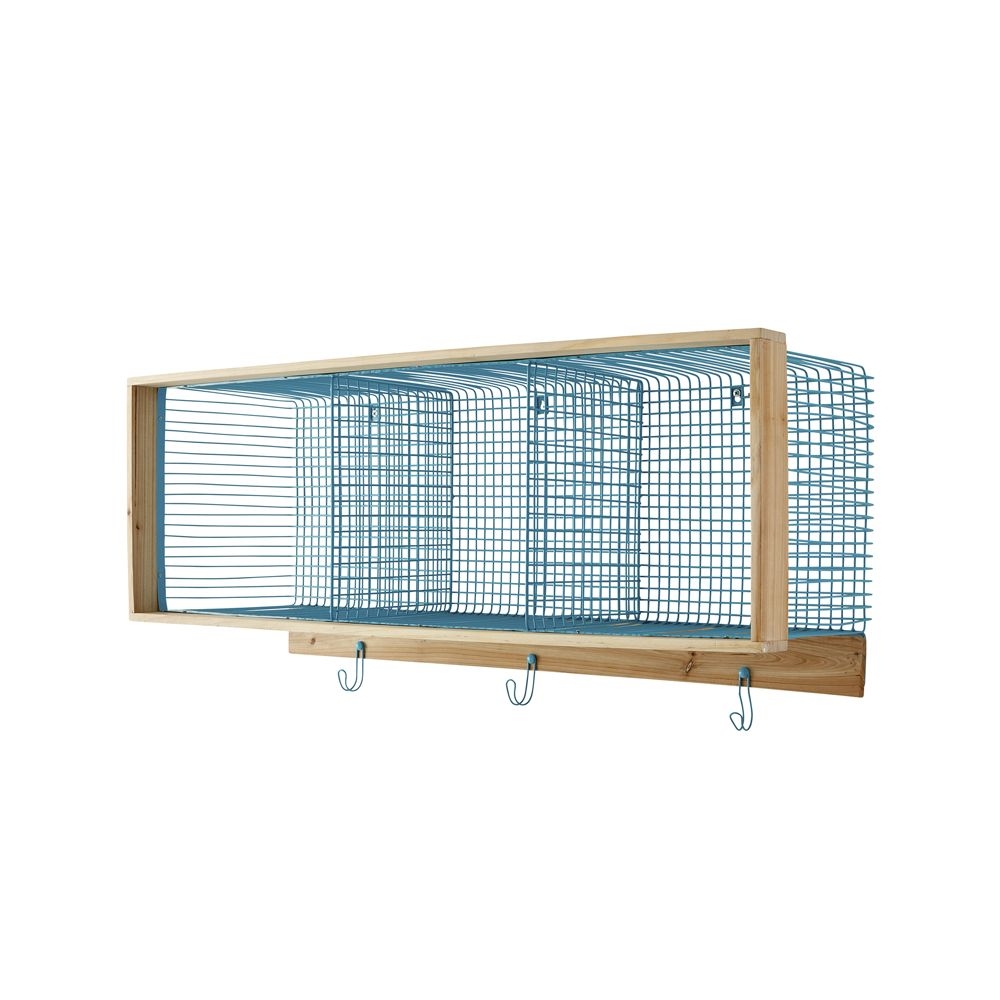 Wood and Wire Aqua 3-Cube Shelf - Image 0