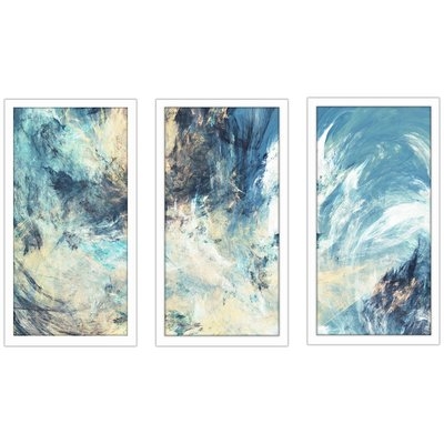'Feeling Blue' 3 Piece Framed Painting Print Set - Image 0