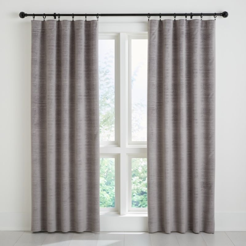 Laras Grey Velvet Curtain Panel 50"x84 - Image 1