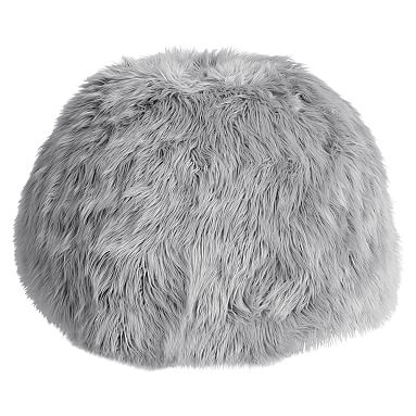 Gray Fur-Rific Beanbag, Large Slipcover + Beanbag Insert - Image 0