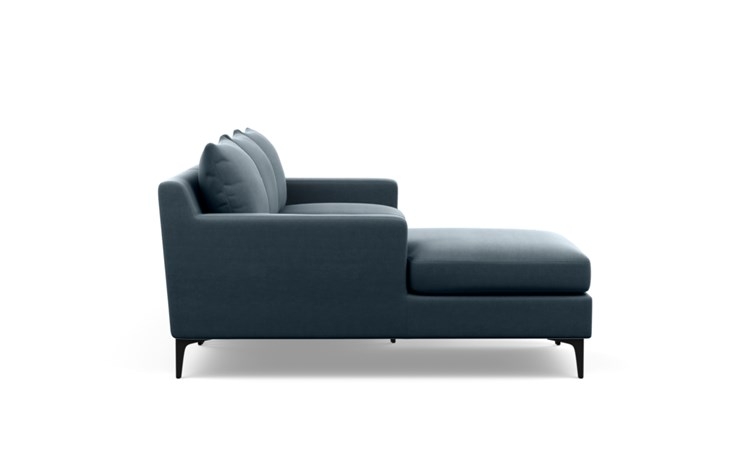 Sloan Chaise Sectional with Aegean Fabric and Matte Black legs - Image 2