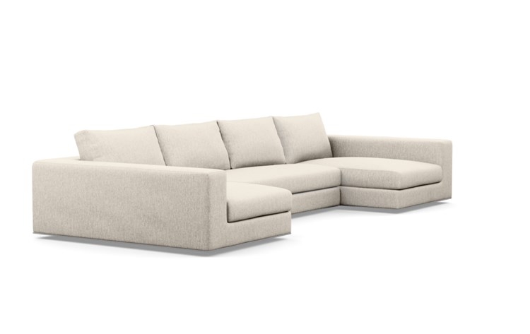 Walters U-Sectional with Wheat Fabric, and Bench Cushion - Image 1