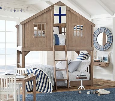 Tree House Bunk, Twin, Vintage French White - Image 1