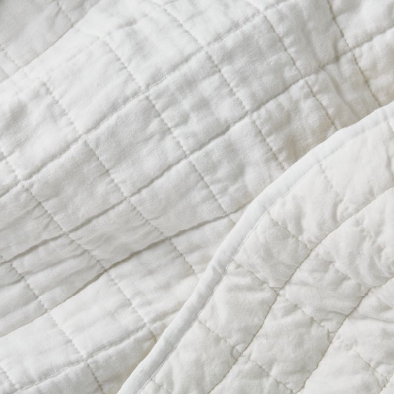 Warm White Belgian Flax Linen Quilt King - Image 2