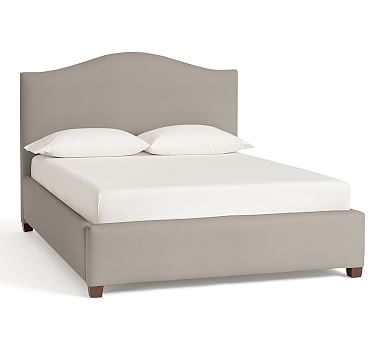 Raleigh Upholstered Curved Bed with Low Headboard, King, Performance Twill Silver Taupe - Image 2