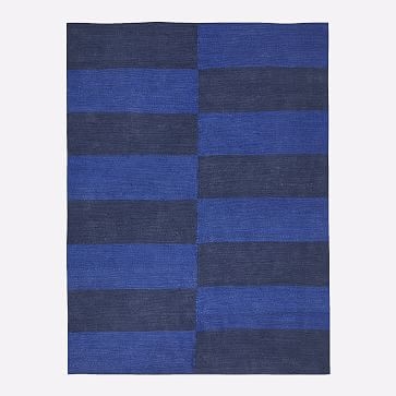 Jute Broken Stripe Rug, Landscape Blue, 8'x10' - Image 0