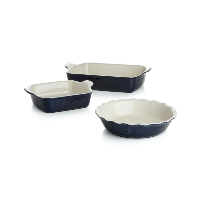 Emile Henry Modern Classic Twilight Blue Pie Dish - Image 1