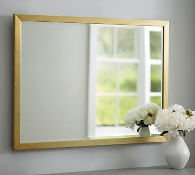 Studio Wall Mirror, 30 x 42", Brass - Image 3