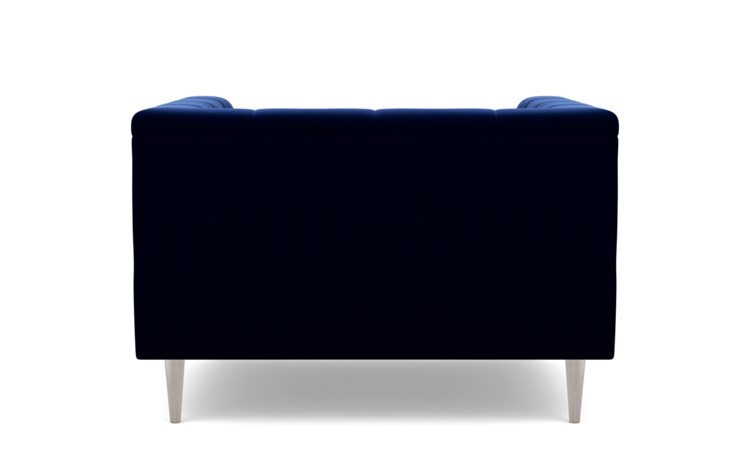 Ms. Chesterfield Chairs with Oxford Blue Fabric and Plated legs - Image 3