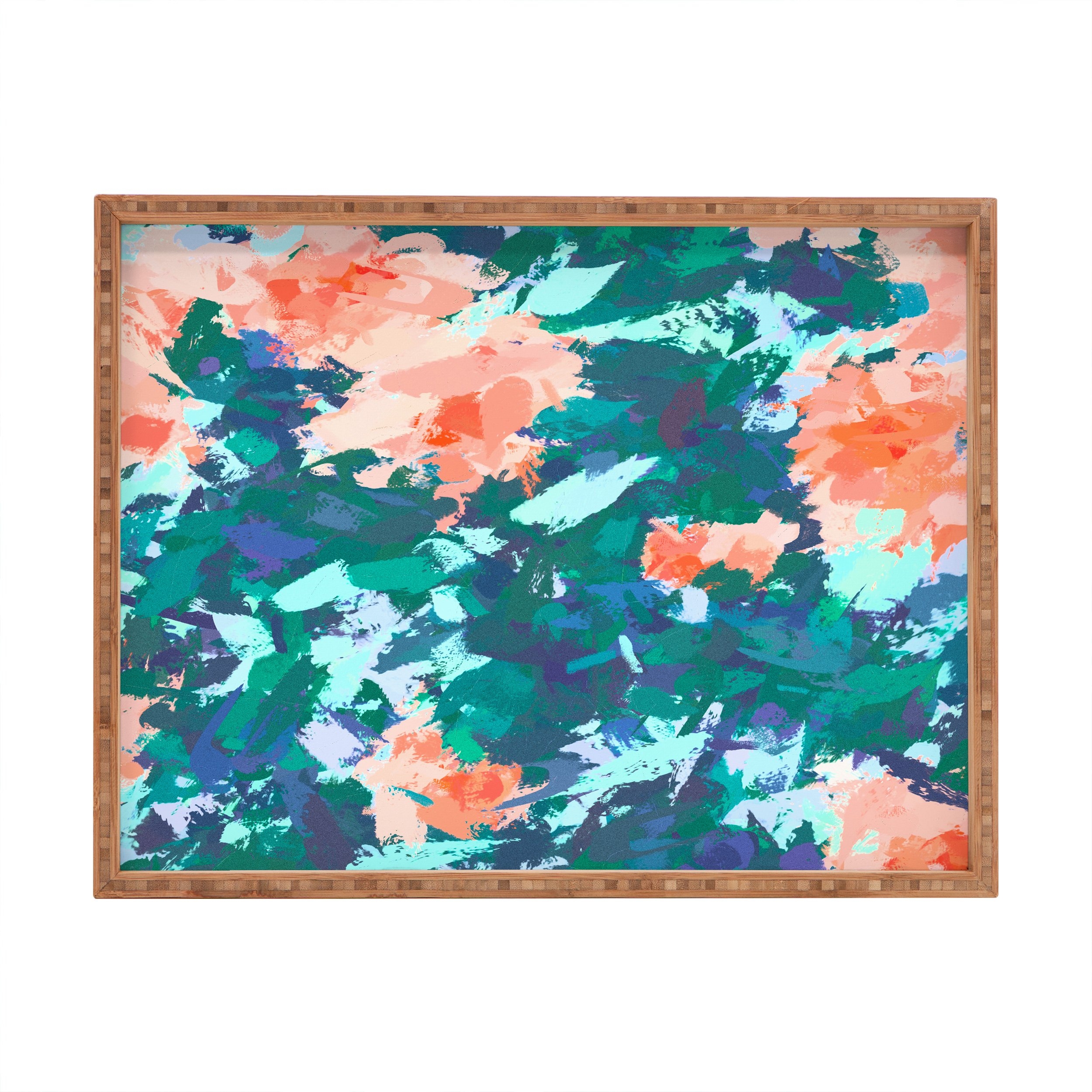 83 Oranges Blossomed Garden Rectangular Tray - L - Image 0